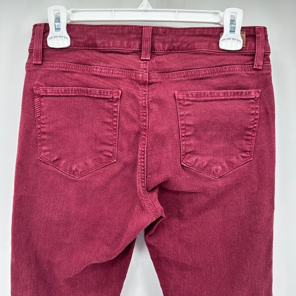 PAIGE Dark Burgundy CIGARETTE SKINNY JEANS Denim Preppy WOMENS 27 - Picture 5 of 7